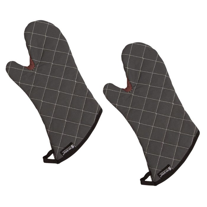Best Guard Oven Mitts, Black, 13 inches, Pack of 2