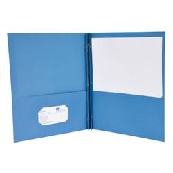 Image for School Smart 2-Pocket Folders with Fasteners, Light Blue, Pack of 25 from School Specialty