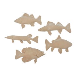 Sax Gyotaku Game Fish Print Models, Assorted Sizes, Tan, Set of 5 410588
