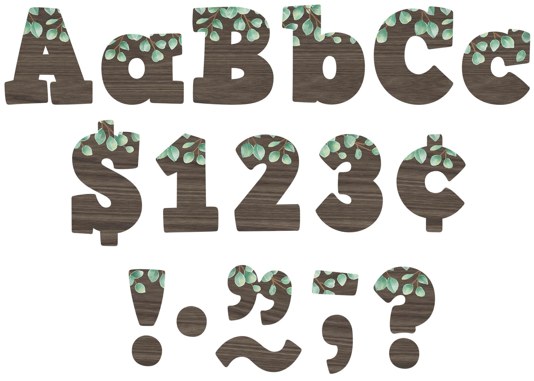 Teacher Created Resources Block Letters, 4 Inches, Eucalyptus Print 2090574