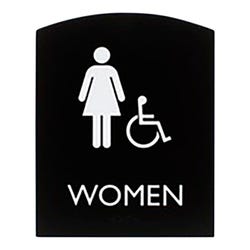 Lorell Restroom Sign, 8.5 x 6.8 x 0.8 Inches, Black, Each, Item Number 2025968