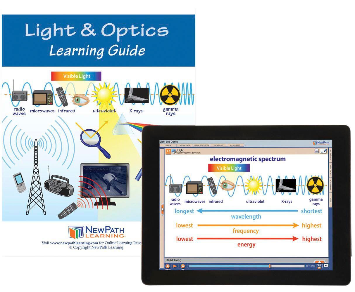 NewPath Learning Light and Optics Student Learning Guide with Online Lesson 2087515