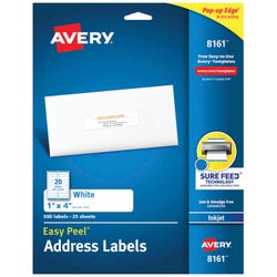 Avery Easy Peel Address Labels, Inkjet, 1 x 4 Inches, Pack of 500 067679
