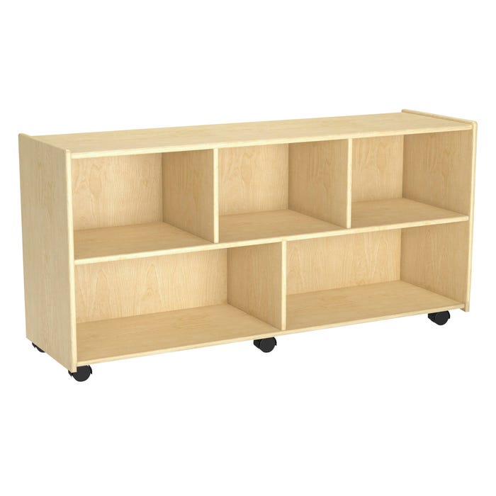 Childcraft Mobile Compartment Storage Unit, 5 Compartments, 47-3/4 x 14-1/4 x 24 Inches