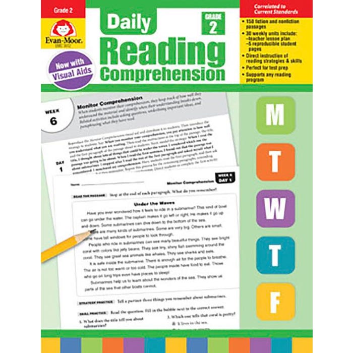 Evan-Moor Daily Reading Comprehension Book, Teacher's Edition, Grade 2
