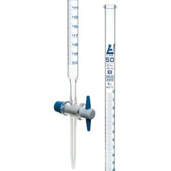 Eisco Labs Glass Burette with PTFE Stopcock, Class B, 50mL