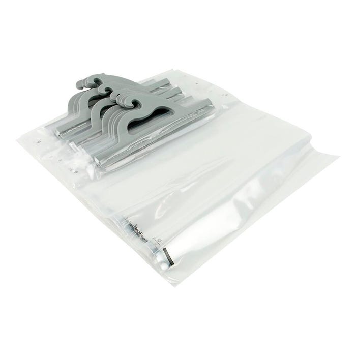 Monaco Portable Deluxe HangUp Bag, 10 x 7-1/2 Inches, 4 mil Polyethylene, Clear, Pack of 5