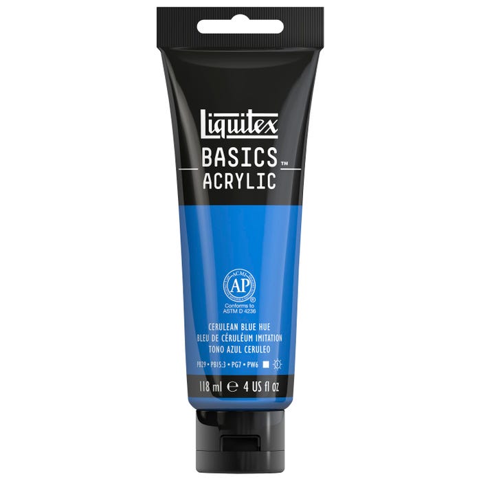 Liquitex BASICS Acrylic Paint, 4 Ounces, Cerulean Blue Hue