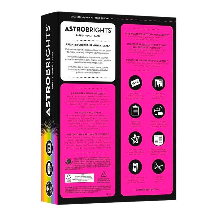 Astrobrights Colored Paper, 8-1/2 x 11 Inches, Assorted Happy Colors, Pack of 500