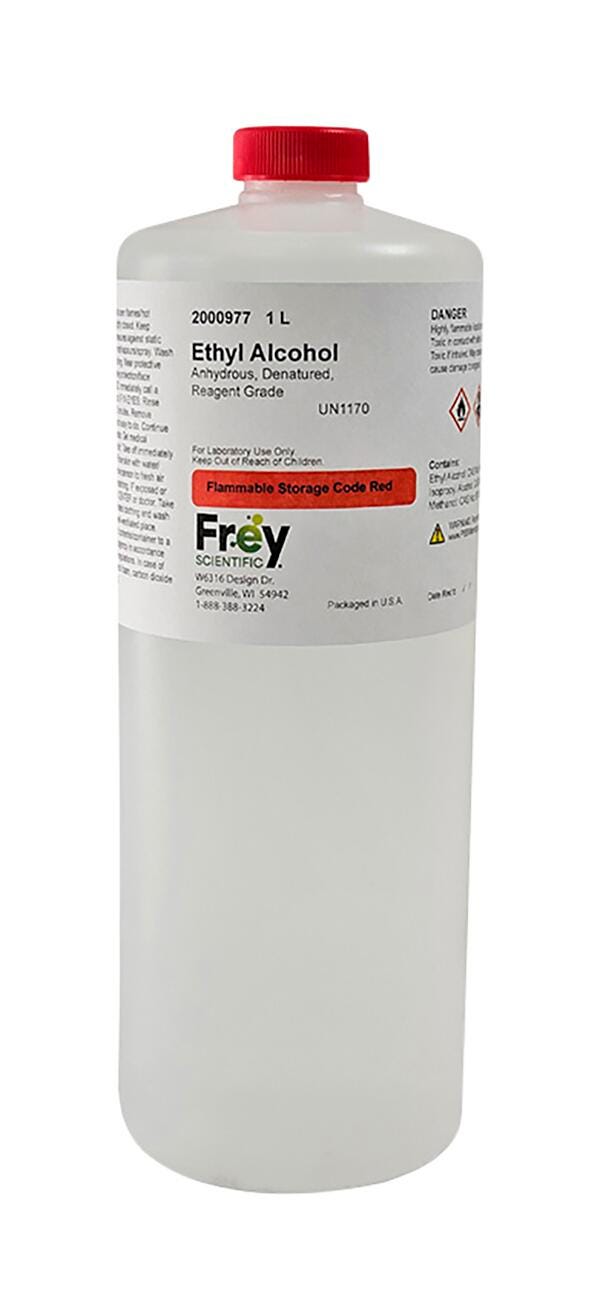 Image for Frey Scientific Ethyl Alcohol, Anhydrous, Denatured, Reagent Grade, 1L from School Specialty