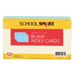 School Smart Unruled Index Cards, 5 x 8 Inches, Blue