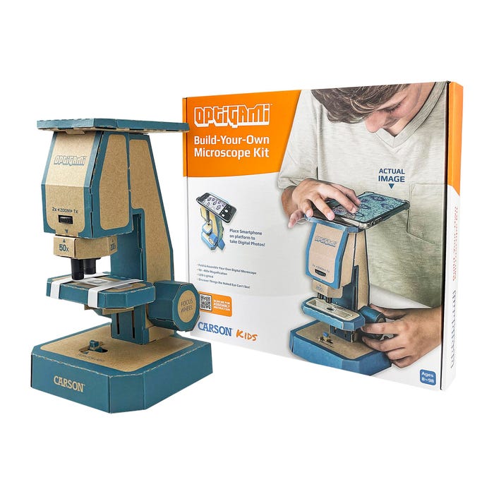 Optigami Build-Your-Own Cardboard Microscope Kit