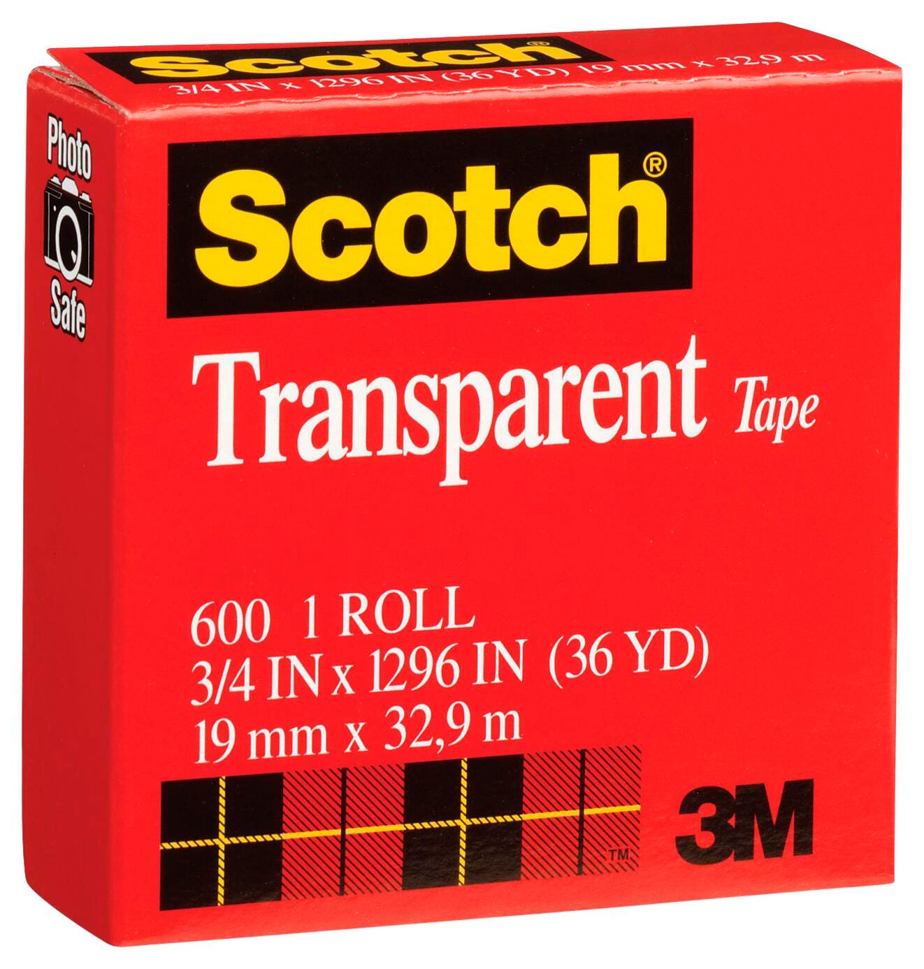 Scotch 600 Transparent Tape, 0.75 x 1296 Inches, Glossy 040536