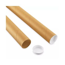 Uline Kraft Mailing Tubes with End Caps, 2 x 26 x .070 Inch Thick, Pack of 50