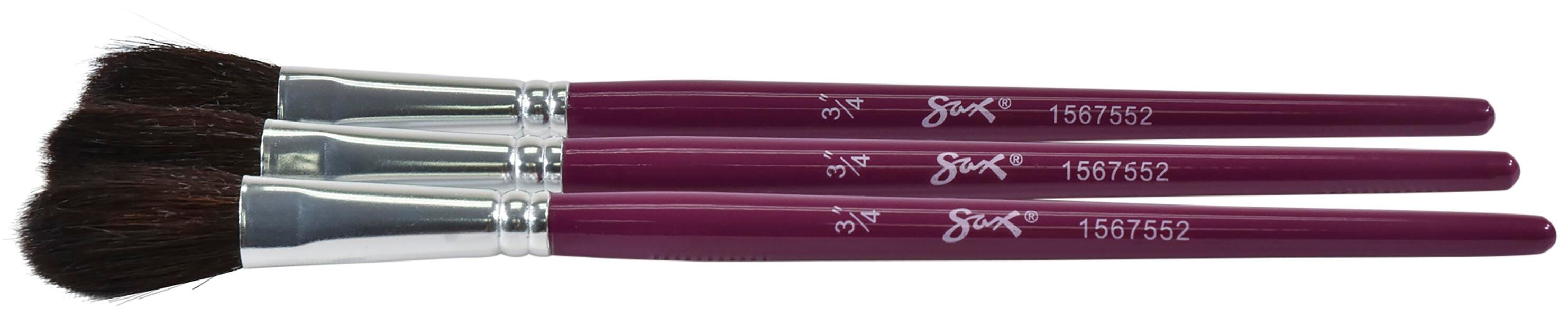 Sax True Flow Oval Wash Ox Hair Easel Brushes, 3/4 Inch, Pack of 3, Item Number 1567552