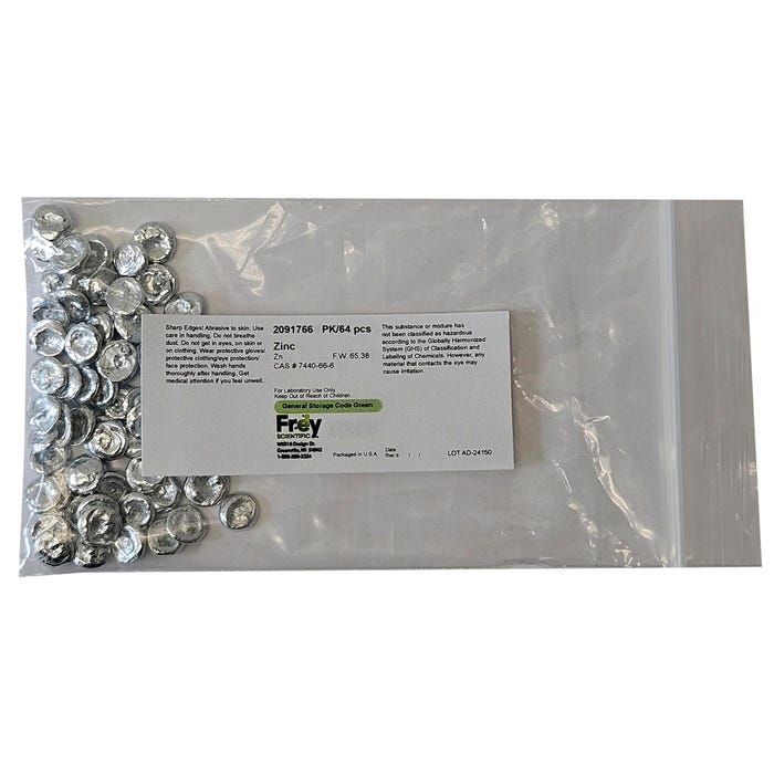Frey Scientific Zinc, Package of 64 Pieces