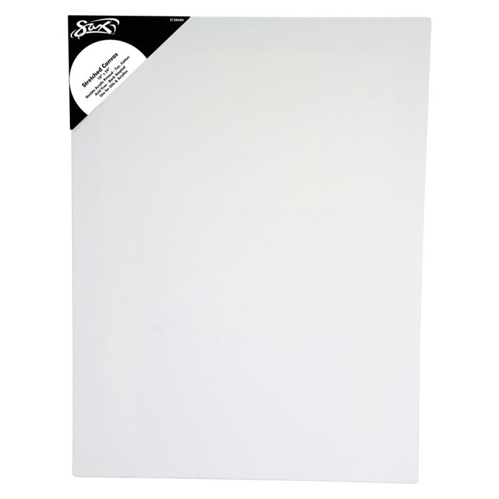 Sax Quality Stretched Canvas, Double Acrylic Primed, 18 x 24 Inches, White