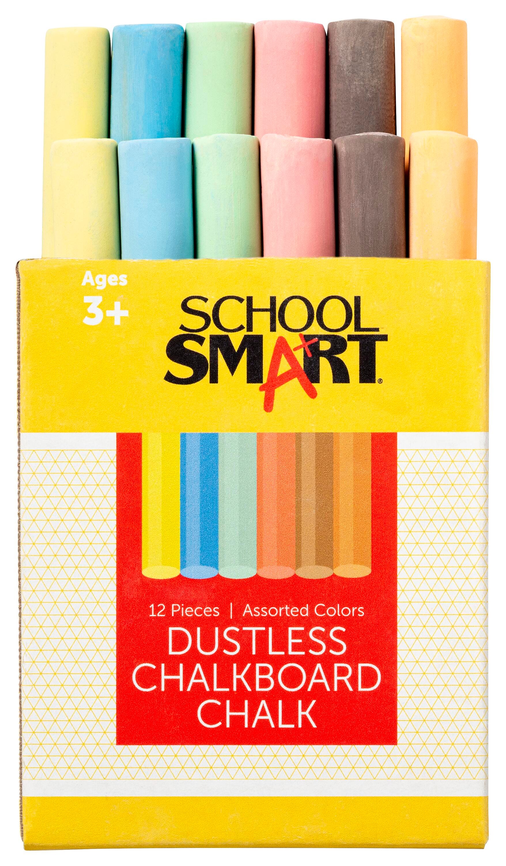 Image for School Smart Chalkboard Chalk, Assorted Colors, Pack of 12 from School Specialty