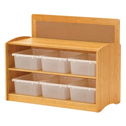 Image for Copernicus Bamboo Hide-away Shelf, 40-3/4 x 16-1/2 x 24 Inches, Clear Tubs from School Specialty