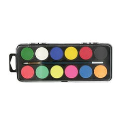 Jack Richeson Combination Non-Toxic Watercolor Paint, 8 oz Plastic Case, 12 Assorted Opaque Colors, Item Number 409326
