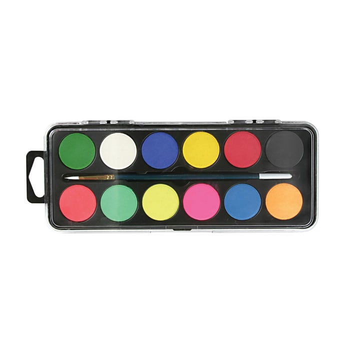 Jack Richeson Combination Non-Toxic Watercolor Paint, 8 oz Plastic Case, 12 Assorted Opaque Colors