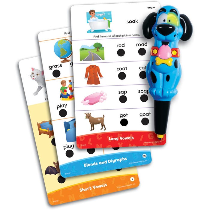 Educational Insights Phonics Fun Hot Dots Jr Set, 80 Cards and 1 Pen