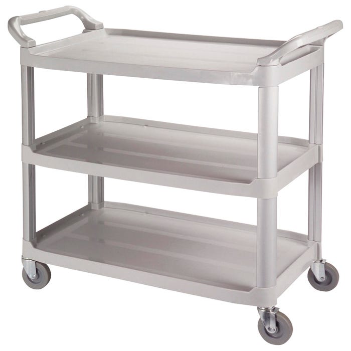 Impact Products 3-Shelf Bussing Cart, 200 lb Capacity, 4 Inch Caster Size, 40 x 20 x 38 Inches, Gray