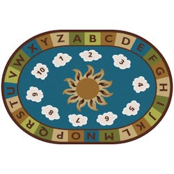 Carpets for Kids Sunny Day Learn and Play Rug, 6 Feet x 9 Feet, Oval, Nature Colors, Brown, Item Number 1467827