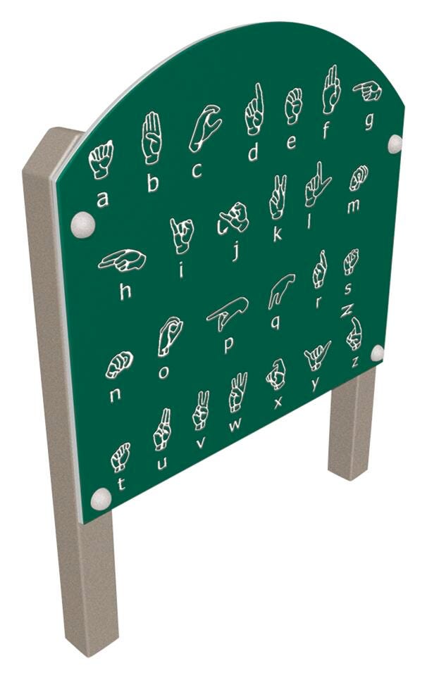 Big Toys Sign Language Panel, 54 x 7 x 36 Inches, Steel and Polyethylene 4001578