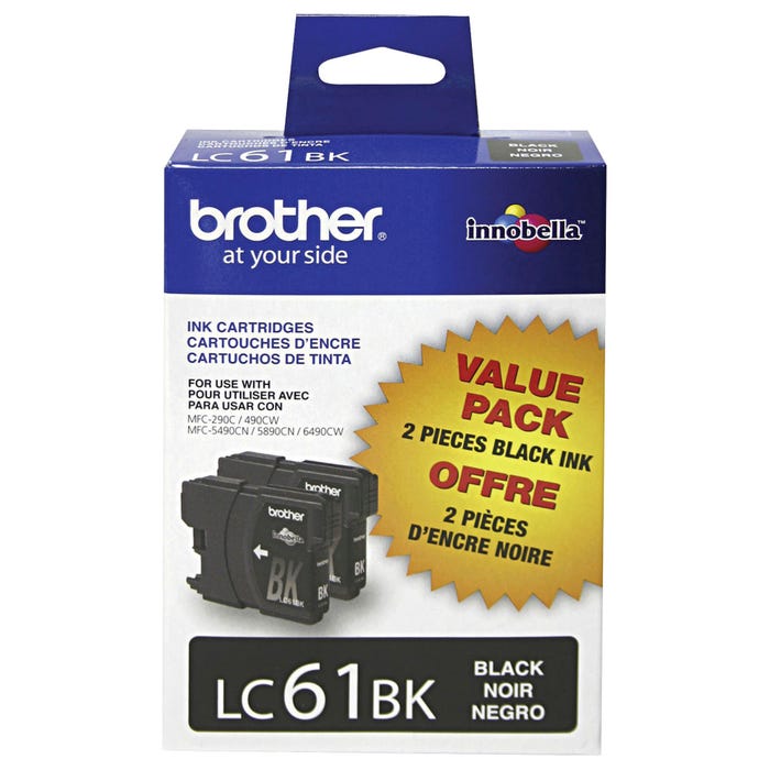 Brother LC612PKS Ink Cartridge, 450 Page Yield, Black