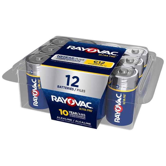 Rayovac Ultra Pro Alkaline C Batteries, Pack of 12