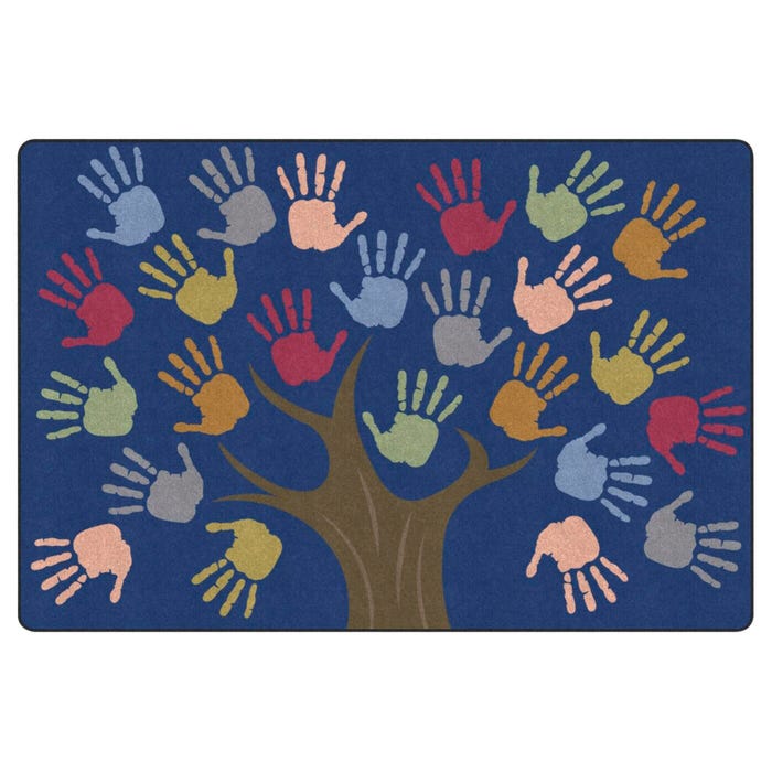 Childcraft Handprint Tree Seating Carpet, Rectangle