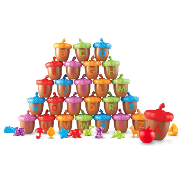 Learning Resources Alphabet Acorns, Assorted Colors, 52 Pieces