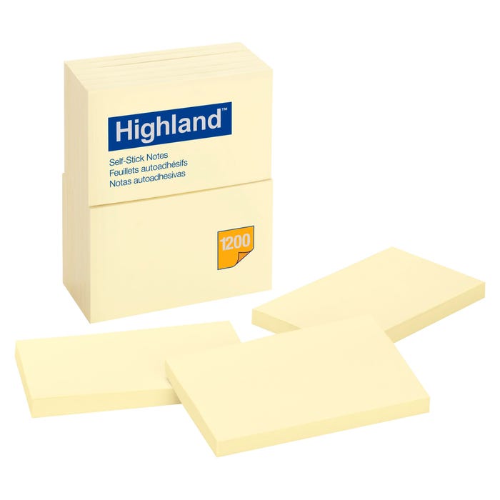 Highland Notes, 3 in x 5 in, Yellow, 12 Pads/Pack