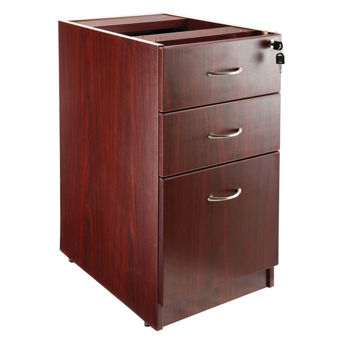 Lorell Essentials Series Mahogany Laminate, Box/Box/File, Fixed Pedestal, 15-1/2 x 21-7/8 x 28-1/2 Inches, Mahogany
