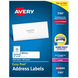Avery Easy Peel Address Labels, Laser, 1 x 4 Inches, Pack of 2000 067674