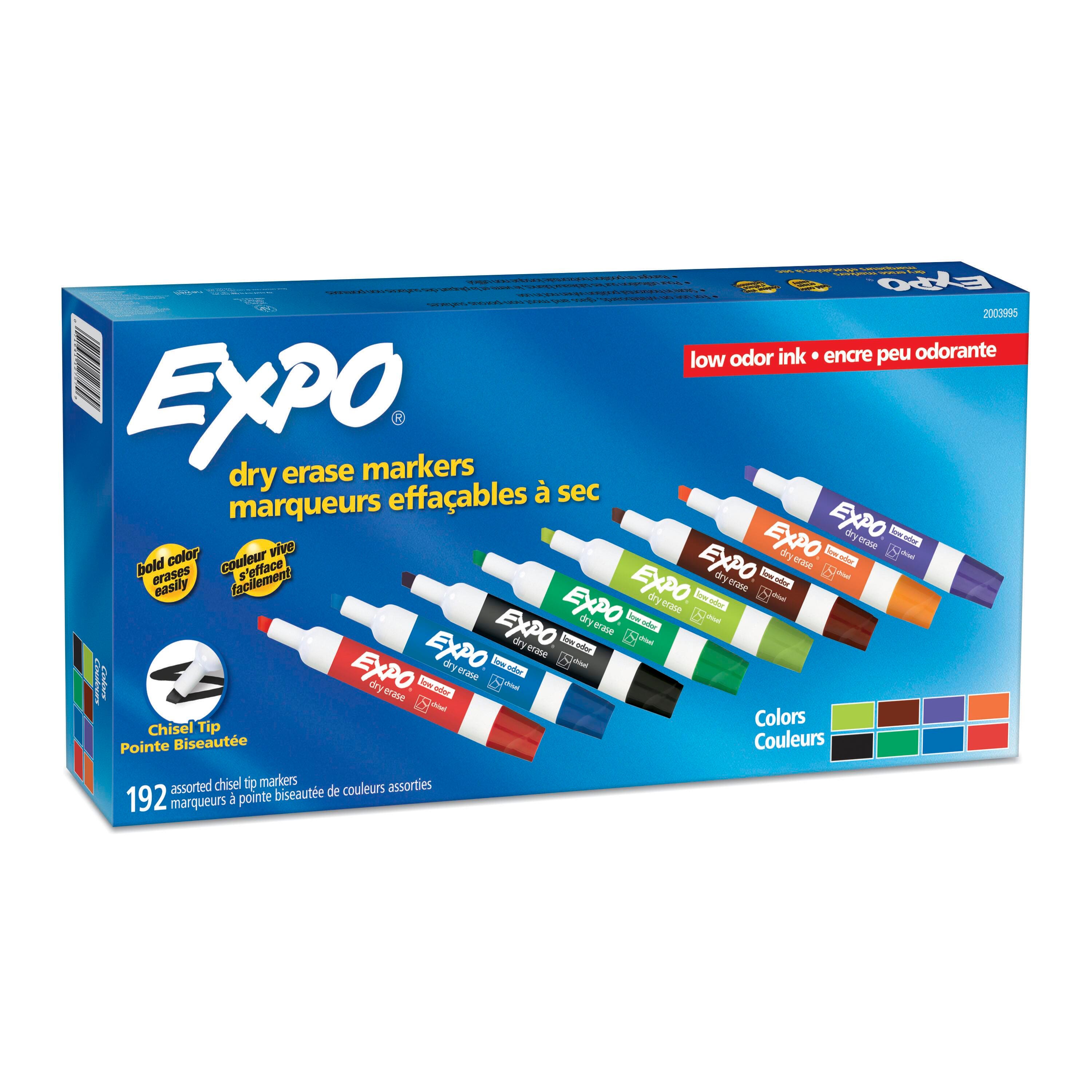 EXPO Low Odor Dry Erase Markers, Chisel Tip, Assorted Colors, Pack of 192 1593238
