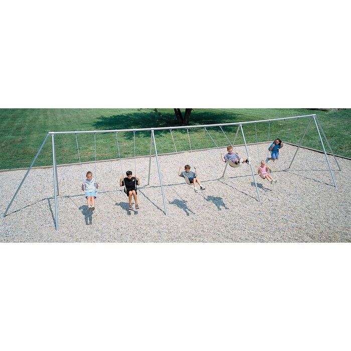 SportsPlay Equipment 4-Seat Traditional Design Primary Tripod Swing, 10 ft, Steel Top Beam, Galvanized