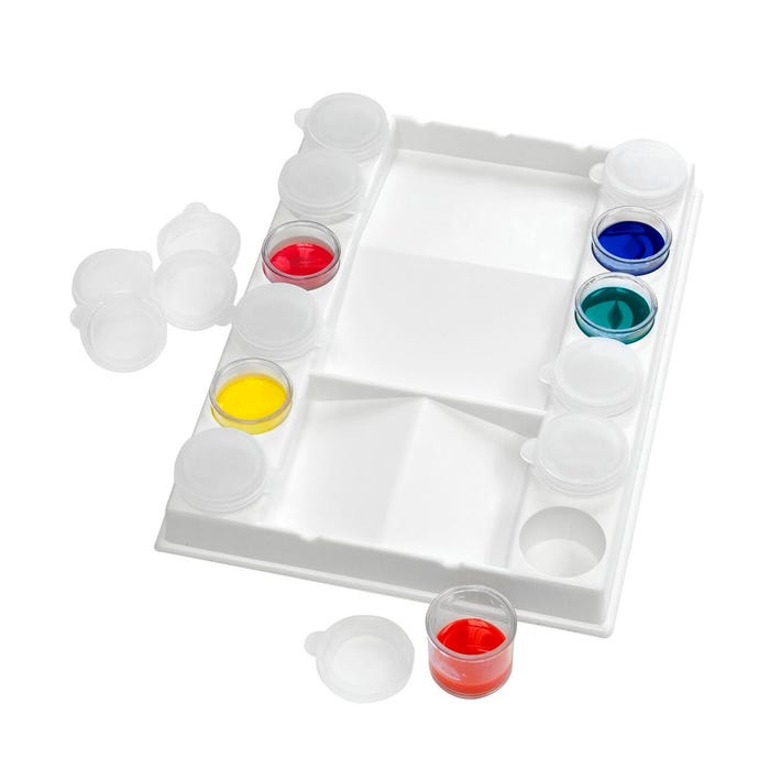 Jack Richeson Plastic Palette with Cups, 6 X 8 in, 12 Wells