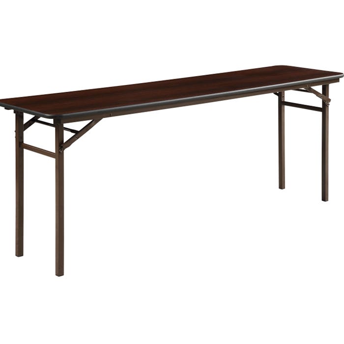 Lorell Folding Banquet Table, 72 x 18 Inches, Mahogany