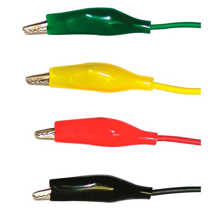 United Scientific Alligator Clip Leads, 12 Inches, Red/Black, Pack of 6