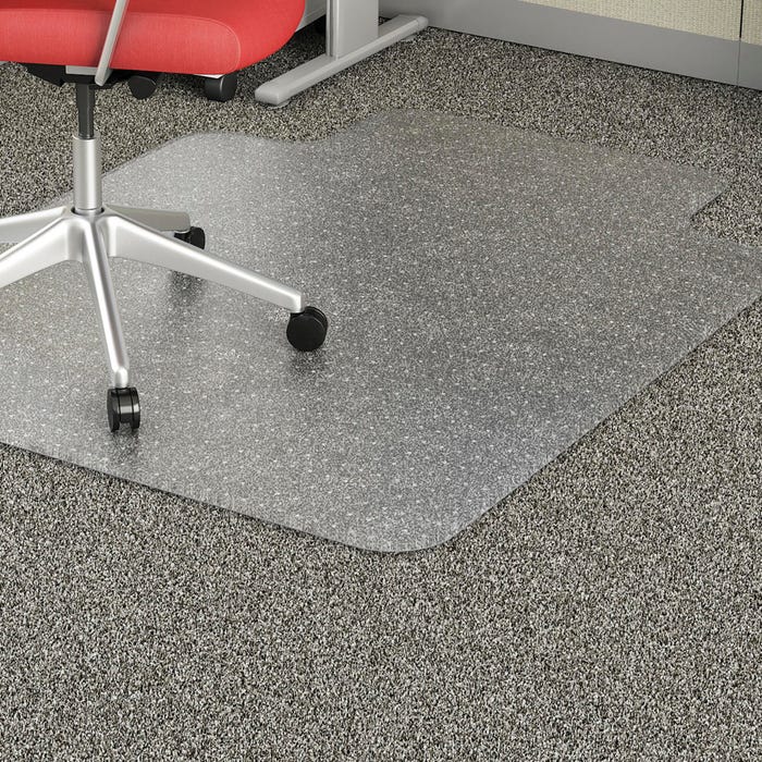 Lorell Economy Chair Mat, 45 x 53 Inches, Wide Lip 25 x 12 Inches, Clear