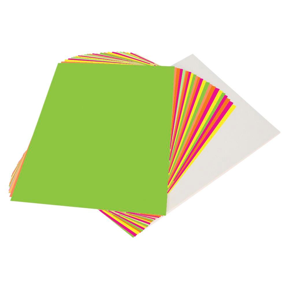 School Smart Poster Board, 11 x 14 Inches, White/Assorted Neon Colors, Pack of 50 1371700