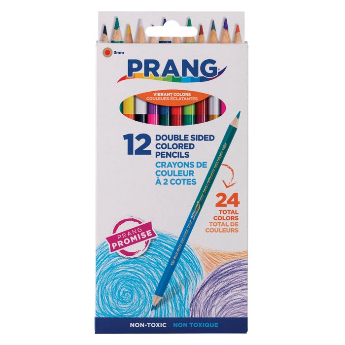 Prang Duo Colored Pencils, Assorted Colors, Set of 12