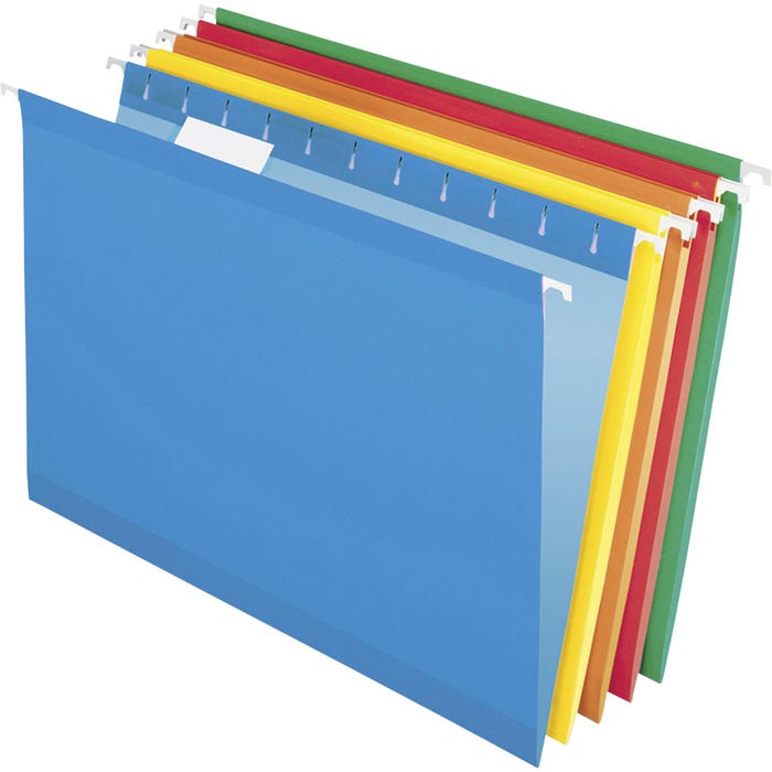 Pendaflex Reinforced Hanging File Folders, 1/5 Cut Tabs, Legal Size, Assorted Colors, Set of 25