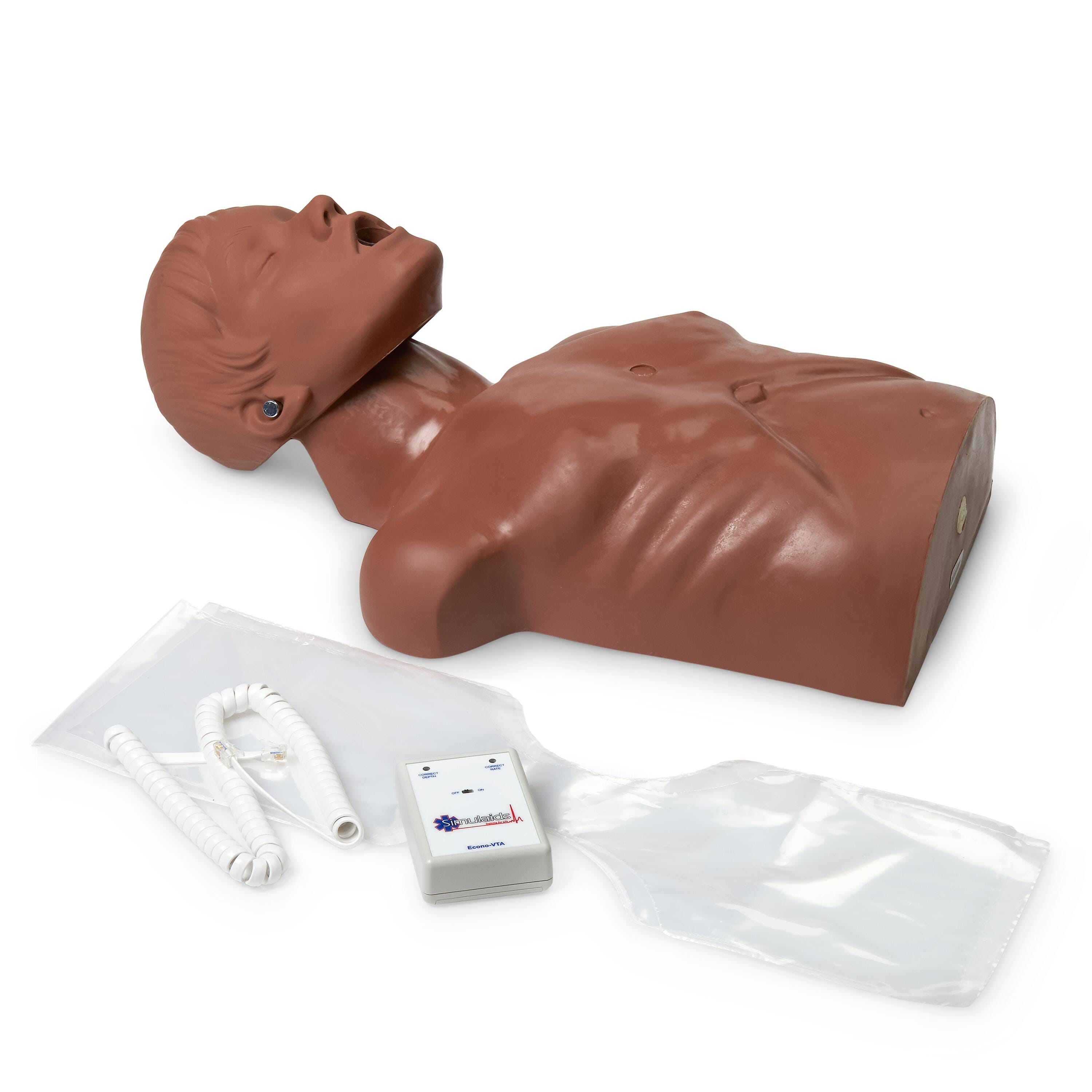 Simulaids Econo VTA (Visual Training Assistant) CPR Trainer , Dark Skin Tone
