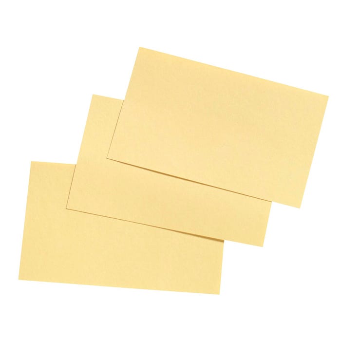 School Smart Blank Plain Index Card, 3 x 5 Inches, Canary, Pack of 100