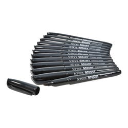 School Smart Fine Tip Permanent Markers, Quick-Drying and Water Resistant, 1 mm Tip, Black, Pack of 12