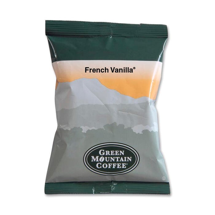 Green Mountain French Vanilla Ground Coffee, Fraction Packs, 2.2 oz, 50 Per Carton