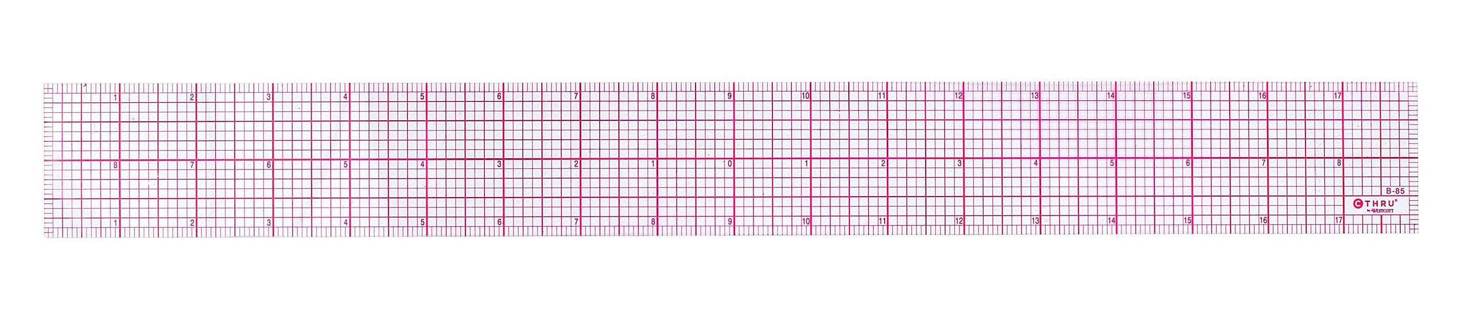 Westcott Beveled Graph Ruler, 2 x 18 Inches 037526